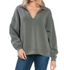 two piece scuba v neck set in olive