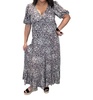 short sleeve seventies daisy maxi dress in black
