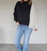 two tone sweater in black