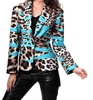cheetah blazer in aqua