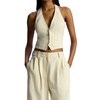 woodson pinstripe vest in cream/black stripe