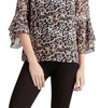 long sleeve tie front top in black