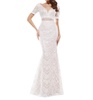 lace mermaid dress in white