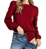 puff sleeve bodysuit in merlot