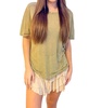 be my baby seamed mesh tee in olive