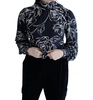 on the spot blouse rose stencil in black
