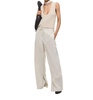 gusset wide leg pants in creme