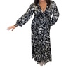 fall floral maxi dress in black/cream