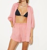 la ponche paper bag short in pink