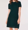 self stripe dress in hunter green