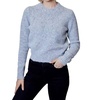 long sleeve embellished sweater in heather stone