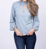 rosalie keyhole blouse in sea frost