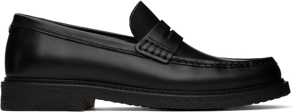 Black Polished-Leather Loafers