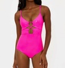 leslie shimmery one piece swimsuit in radiant rose pink