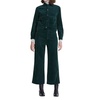 etta corduroy wide leg cropped pants in green