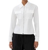 sage cotton zip top in white