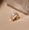 AURATE X KERRY: Venus Organic Pearl Tri Gold Ring