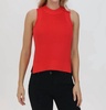 demi high crew neck tank top in hibiscus
