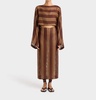 sana long sleeve crop top in bronze stripe
