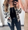 floral bomber jacket in white, black