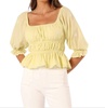 rachel floral embroidered blouse in lime