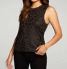 rpet vintage jersey muscle tank, in black foil leopard