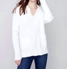 johnny collar sweater in white