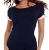 braided sleeve sailor top in navy