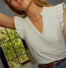 habiba smocked v-neck tank top in off white