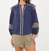 jeanne embroidered blouse in denim