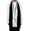 textured stripe scarf in black/white