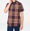 block check short sleeve shirt in red