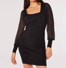 bodycon knitted mini dress in black