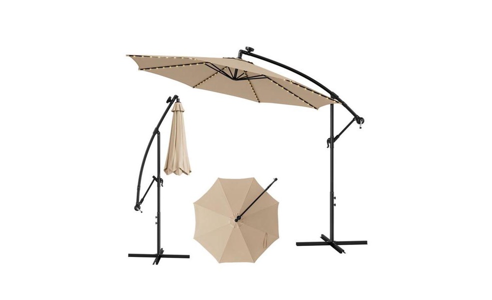 Umbrella with Integrated LED Lights for Evening Outdoor Spaces