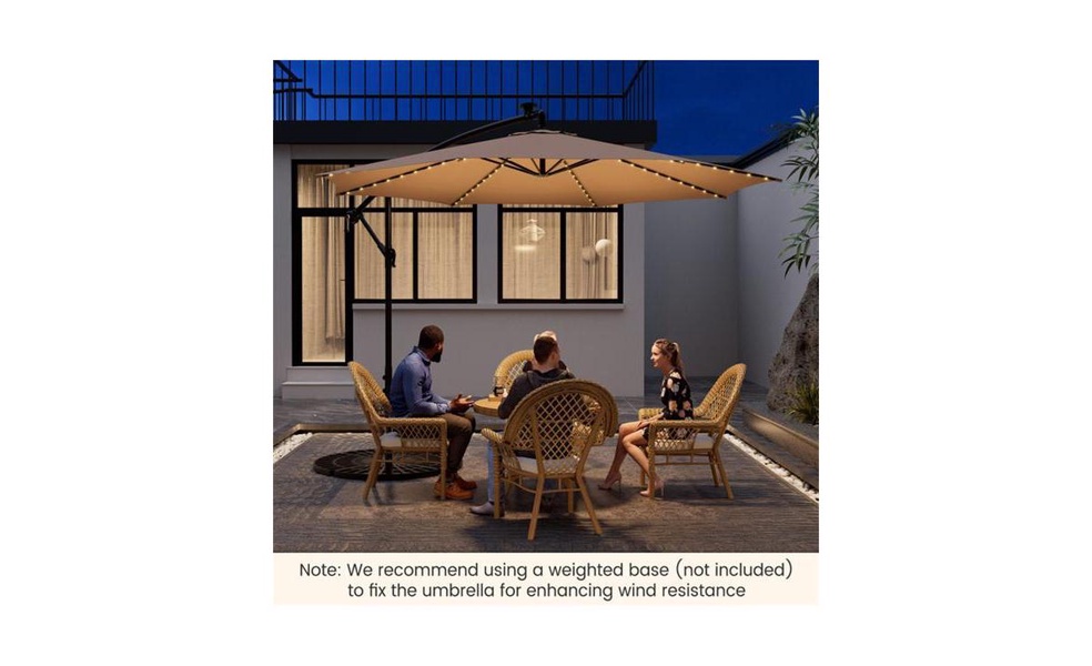 Umbrella with Integrated LED Lights for Evening Outdoor Spaces