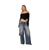 Womens Triangle Hem Off Shoulder Sweater