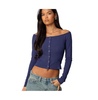 Womens Off Shoulder Button Up Top