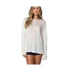Womens Oversized Semi Sheer Long Sleeve T Shirt