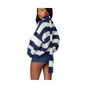 Womens Striped Two Piece Knit Scarf Cardigan