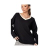 Women's Contrast V Neck Knit Sweater