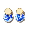 Enamel Earrings - Mini Kinoko Marble Blue
