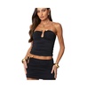 Womens Curved U Strapless Top