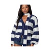 Womens Striped Two Piece Knit Scarf Cardigan