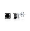 Stainless Steel, 8mm Square Black CZ Studs
