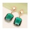 Women's Green  Stone Drop Earrings