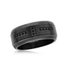 Stainless Steel Black CZ Band Ring - Black Plated