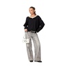 Women's Contrast V Neck Knit Sweater