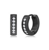 Stainless Steel 13mm Huggie Hoop Single Row CZ Earrings