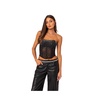 Women's Sheer rhinestone corset top