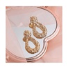 Women's Gold  Textured Teardrop Earrings